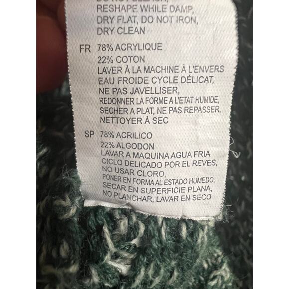 RD Style Sweater Women's Small Green Cowl Neck Cable Knit Long Sleeve Pullover - Picture 6 of 6